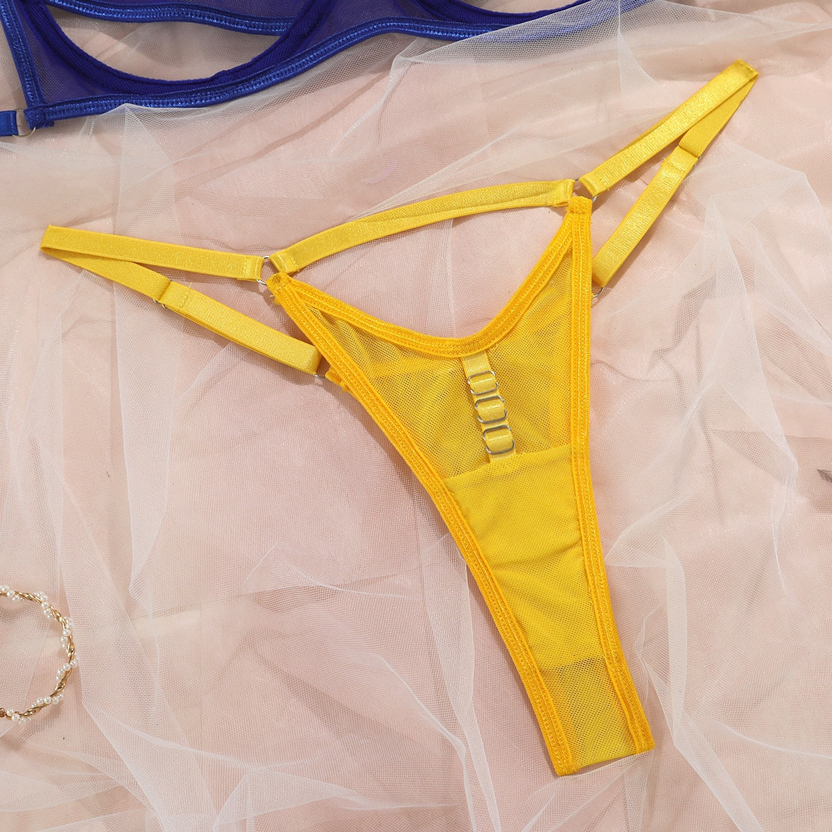 Wholesale 3 Piece Exotic Underwear Set Panties Garters Transparent